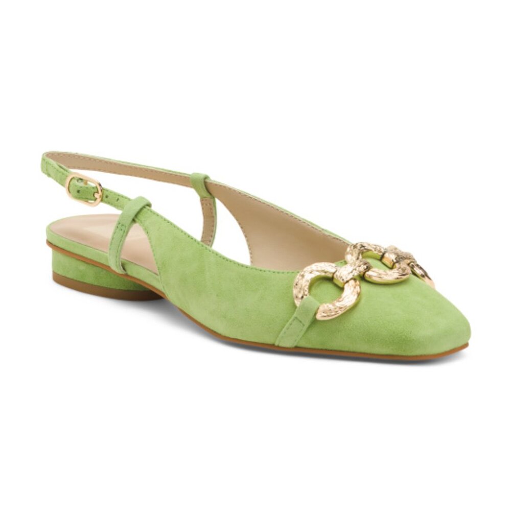 NEW DOLCE VITA Suede Ramano Slingback Flats Lime Suede